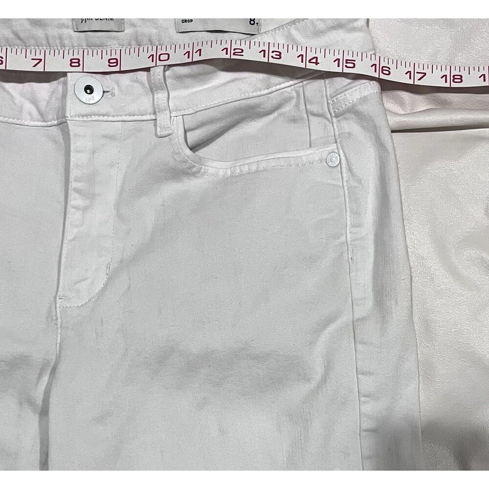 J Jill Denim Stretch Wide Leg Cropped Pants White Size 8T Inseam 26 Inches - Picture 4 of 9